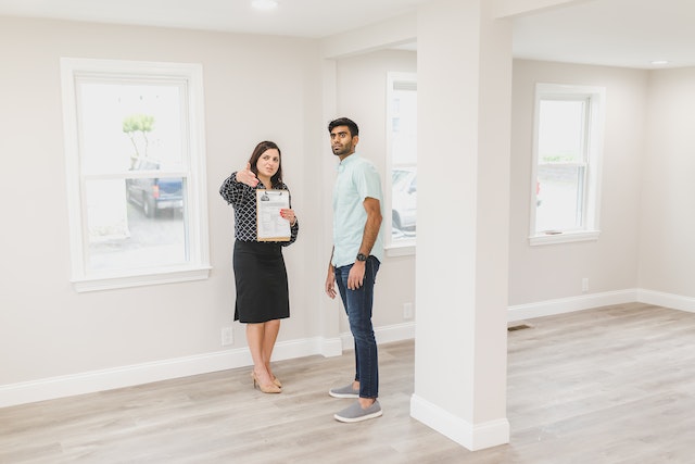 man and woman doing property inspection